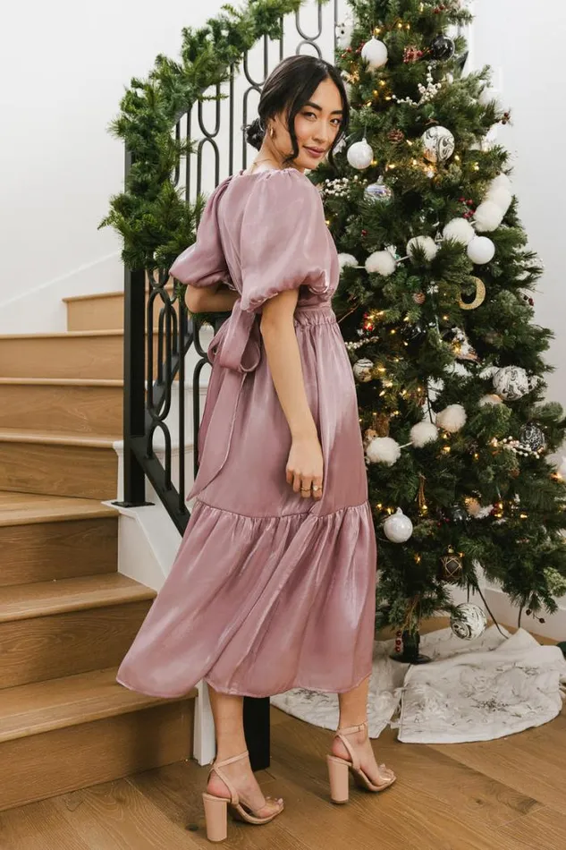 Bohme Dresses Samara Puff Sleeve Dress In Mauve Mauve 8211 Women Bohme Dresses Samara Puff Sleeve Dress In Mauve Mauve 8211 Women
