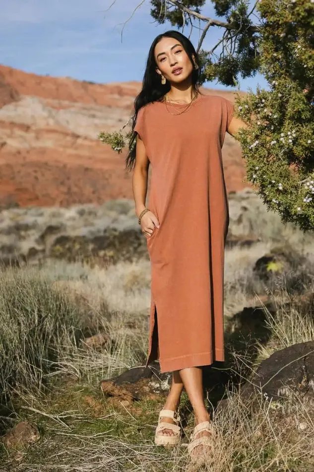 Bohme Dresses Shelese TShirt Dress In Clay Clay 8211 Women