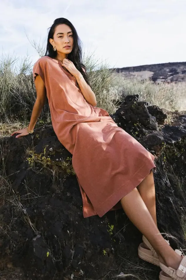 Bohme Dresses Shelese TShirt Dress In Clay Clay 8211 Women Bohme Dresses Shelese TShirt Dress In Clay Clay 8211 Women
