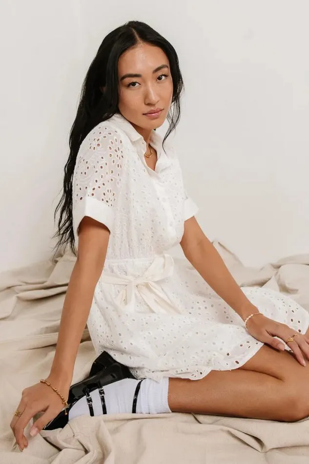 Bohme Dresses Solana Eyelet Lace Dress White 8211 Women