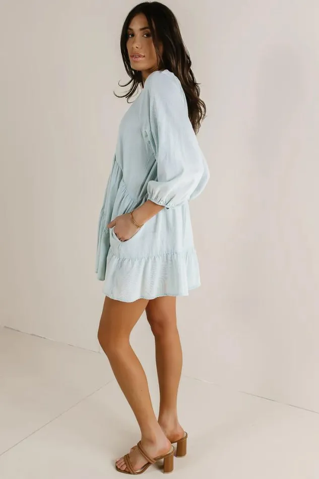Bohme Dresses Tiered VNeck Dress In Blue Blue 8211 Women Bohme Dresses Tiered VNeck Dress In Blue Blue 8211 Women