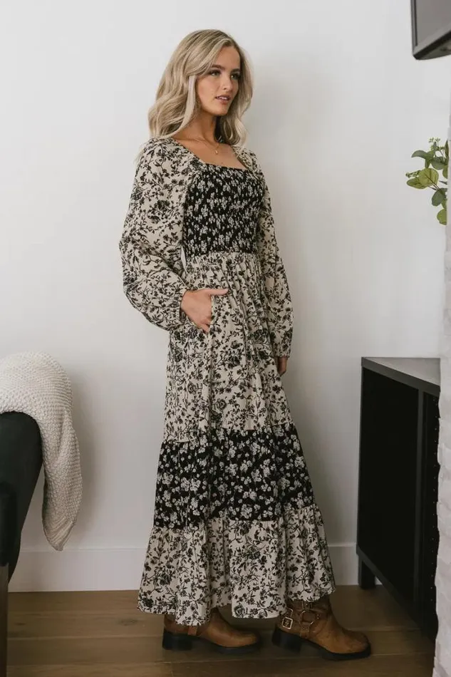 Bohme Dresses Vanessa Smocked Floral Dress Black 8211 Women Bohme Dresses Vanessa Smocked Floral Dress Black 8211 Women