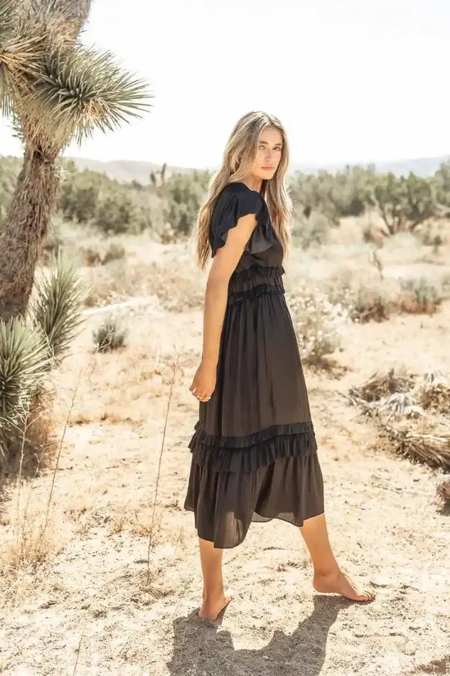 Bohme Dresses Willa Ruffle Dress In Black Black 8211 Women Bohme Dresses Willa Ruffle Dress In Black Black 8211 Women