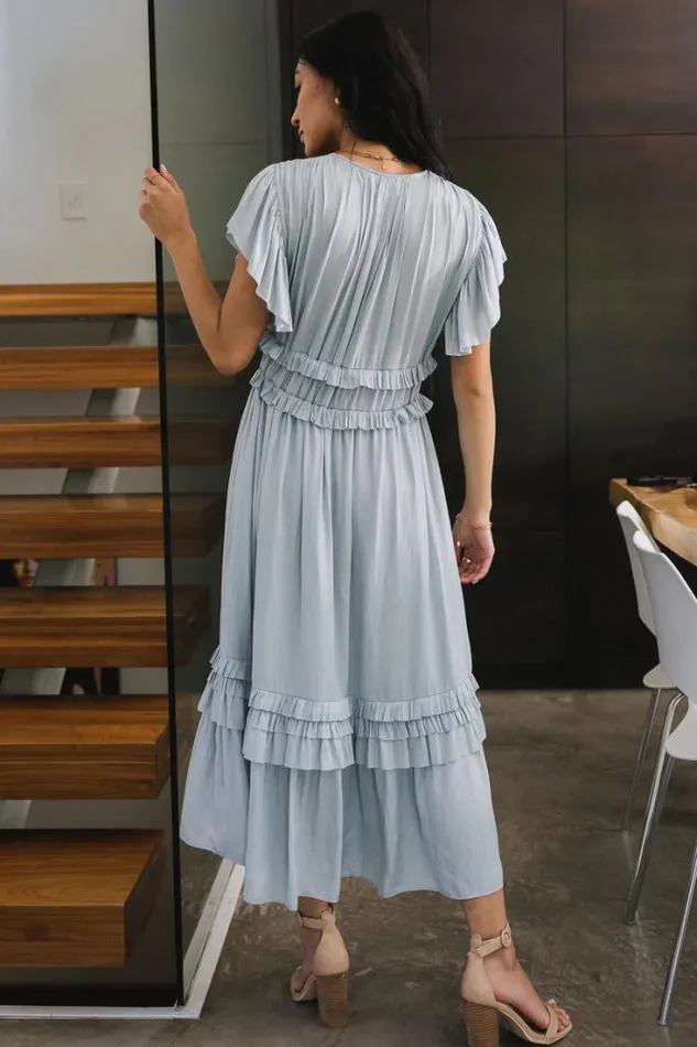 Bohme Dresses Willa Ruffle Dress In Light Blue Light Blue 8211 Women Bohme Dresses Willa Ruffle Dress In Light Blue Light Blue 8211 Women