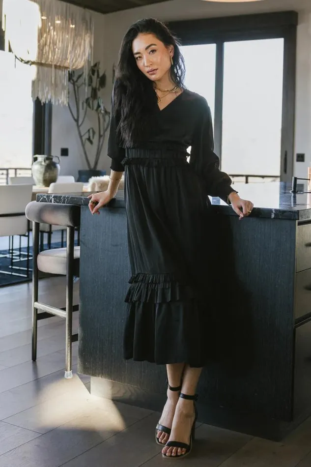 Bohme Dresses Willa Sleeved Ruffle Dress In Black Black 8211 Women