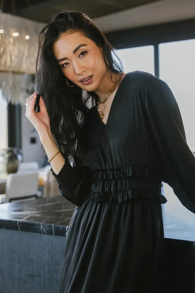 Bohme Dresses Willa Sleeved Ruffle Dress In Black Black 8211 Women Bohme Dresses Willa Sleeved Ruffle Dress In Black Black 8211 Women