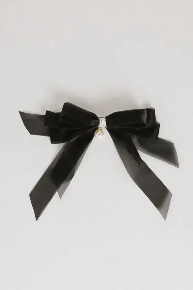 Bohme Hair Accessories Chiffon Bow Hair Clip In Black Black 8211 Women