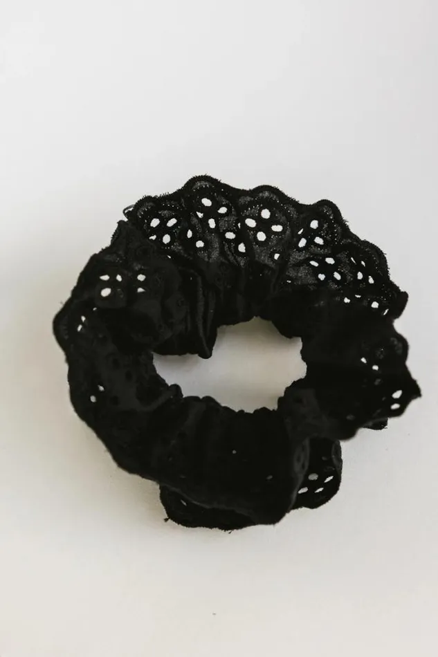 Bohme Hair Accessories Floral Lace Scrunchie In Black Black 8211 Women