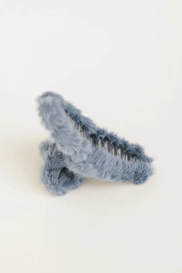 Bohme Hair Accessories Fuzzy Claw Clip In Blue Blue 8211 Women