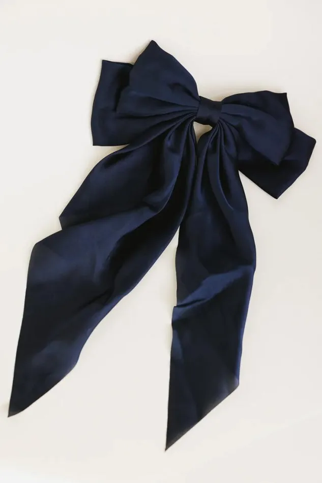 Bohme Hair Accessories Oversized Bow Hair Clip In Navy Navy 8211 Women