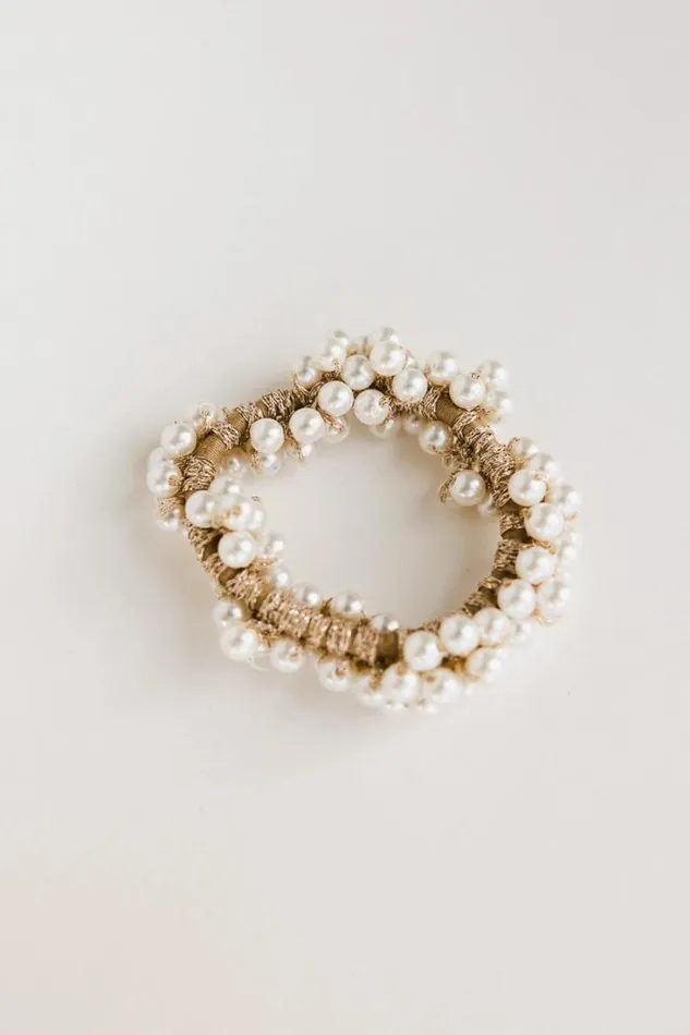 Bohme Hair Accessories Pearl Hair Tie Champagne 8211 Women