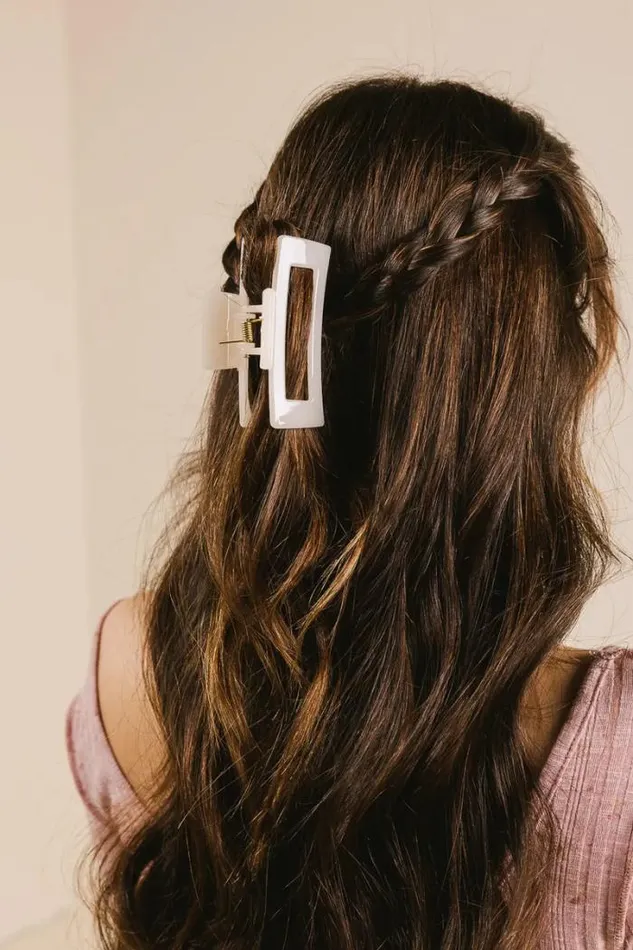 Bohme Hair Accessories Translucent Rectangle Claw Clip In White White 8211 Women