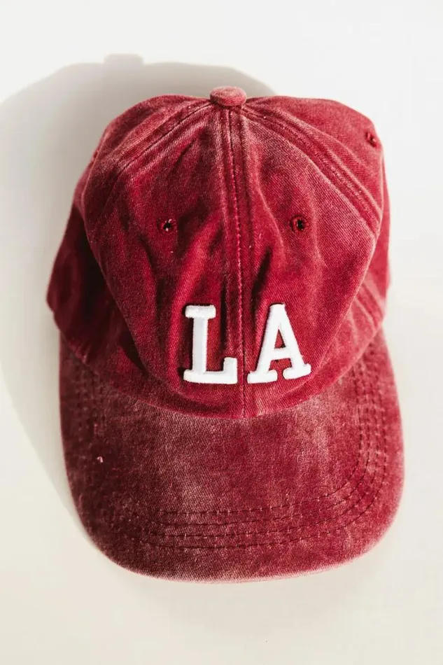 Bohme Hats and Caps LA Baseball Cap In Burgundy Burgundy 8211 Women Bohme Hats and Caps LA Baseball Cap In Burgundy Burgundy 8211 Women