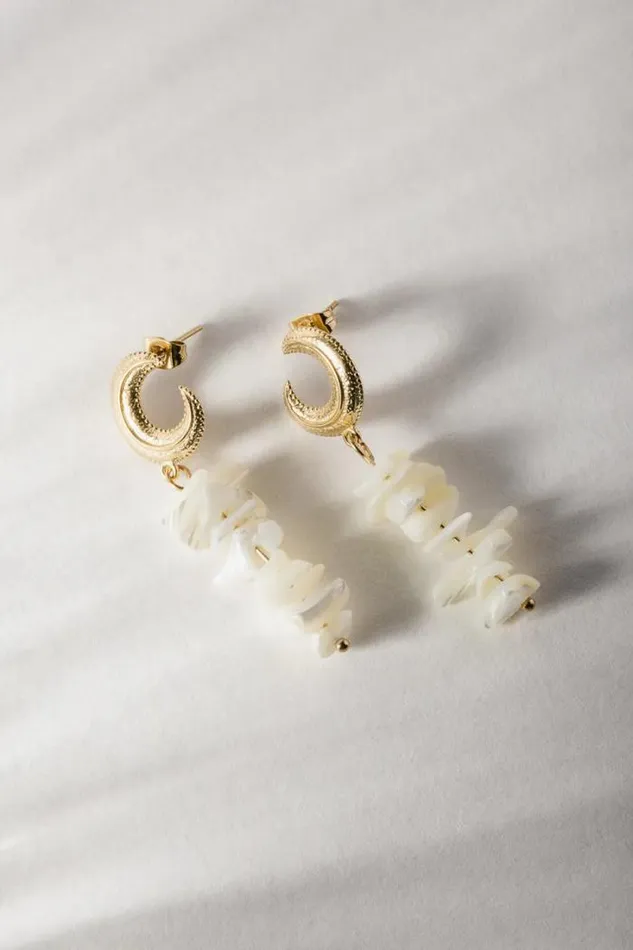 Bohme Jewelry Crescent Beaded Earrings Gold 8211 Women