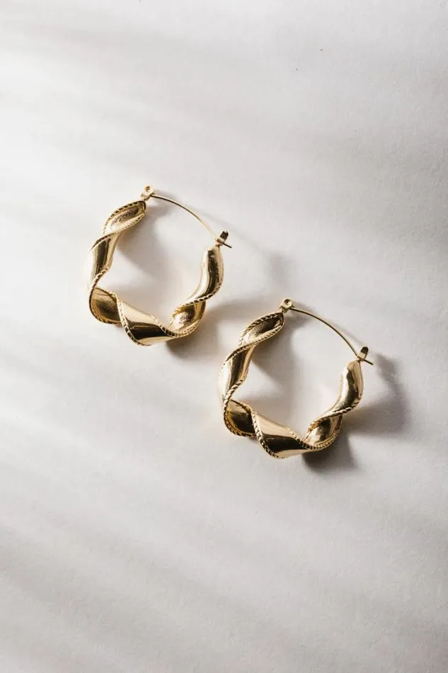 Bohme Jewelry Frances Twisted Hoop Earrings Gold 8211 Women