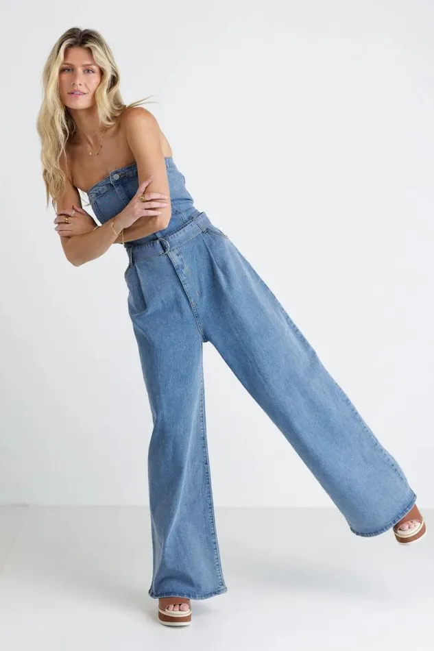 Bohme Jumpsuits and Overalls Wide Leg Denim Jumpsuit Medium Wash 8211 Women Bohme Jumpsuits and Overalls Wide Leg Denim Jumpsuit Medium Wash 8211 Women