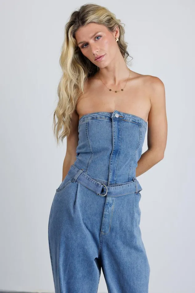 Bohme Jumpsuits and Overalls Wide Leg Denim Jumpsuit Medium Wash 8211 Women Bohme Jumpsuits and Overalls Wide Leg Denim Jumpsuit Medium Wash 8211 Women