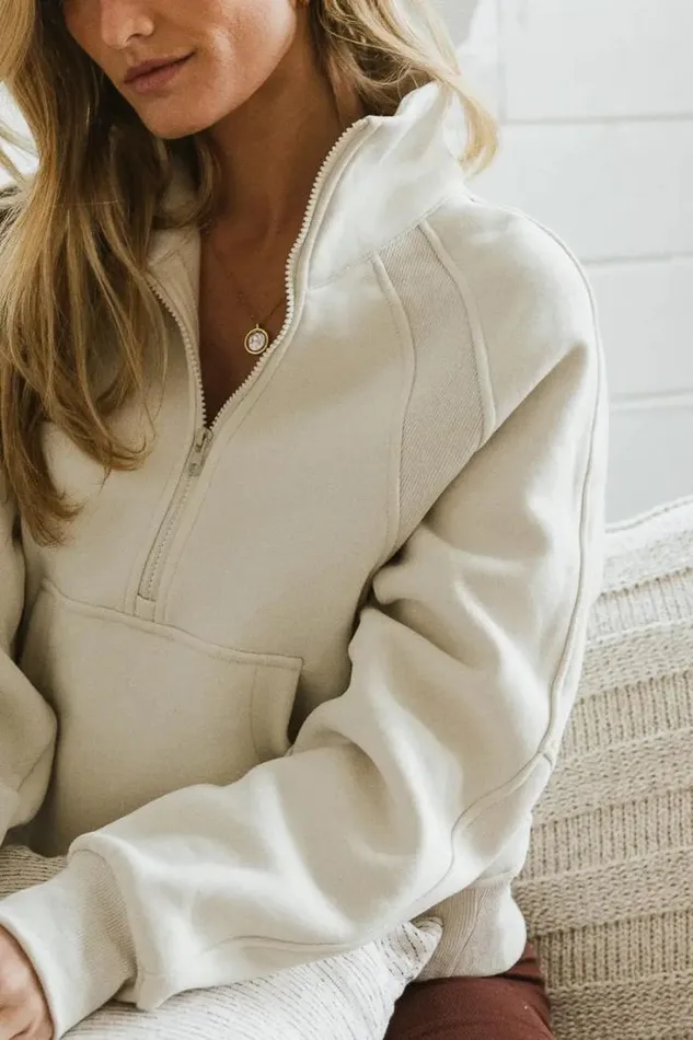 Bohme Loungewear Alyssa Half Zip In Bone Bone 8211 Women Bohme Loungewear Alyssa Half Zip In Bone Bone 8211 Women
