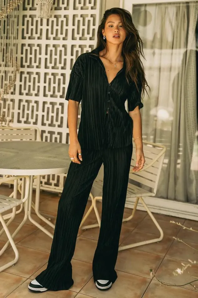 Bohme Loungewear Clara Ribbed Top In Black Black 8211 Women Bohme Loungewear Clara Ribbed Top In Black Black 8211 Women