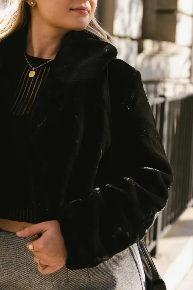 Bohme Outerwear BlankNYC Midnight Memories Faux Fur Jacket 8211 FINAL SALE Black 8211 Women Bohme Outerwear BlankNYC Midnight Memories Faux Fur Jacket 8211 FINAL SALE Black 8211 Women