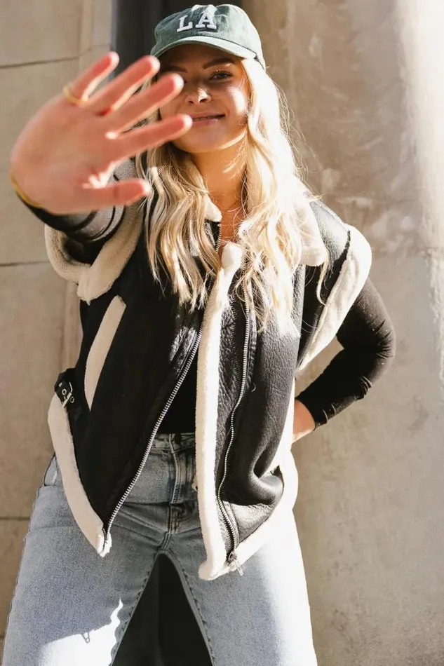 Bohme Outerwear BlankNYC Off To The Races Vest In Black 8211 FINAL SALE Black 8211 Women Bohme Outerwear BlankNYC Off To The Races Vest In Black 8211 FINAL SALE Black 8211 Women