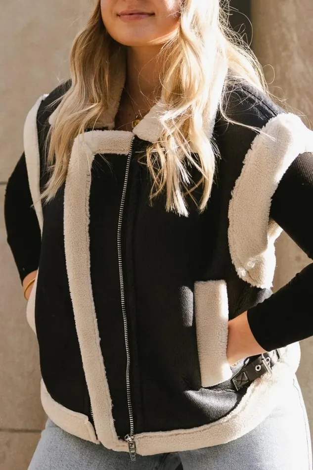Bohme Outerwear BlankNYC Off To The Races Vest In Black 8211 FINAL SALE Black 8211 Women Bohme Outerwear BlankNYC Off To The Races Vest In Black 8211 FINAL SALE Black 8211 Women