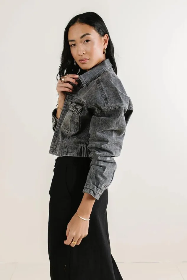 Bohme Outerwear Hayes Cropped Denim Jacket Black 8211 Women Bohme Outerwear Hayes Cropped Denim Jacket Black 8211 Women