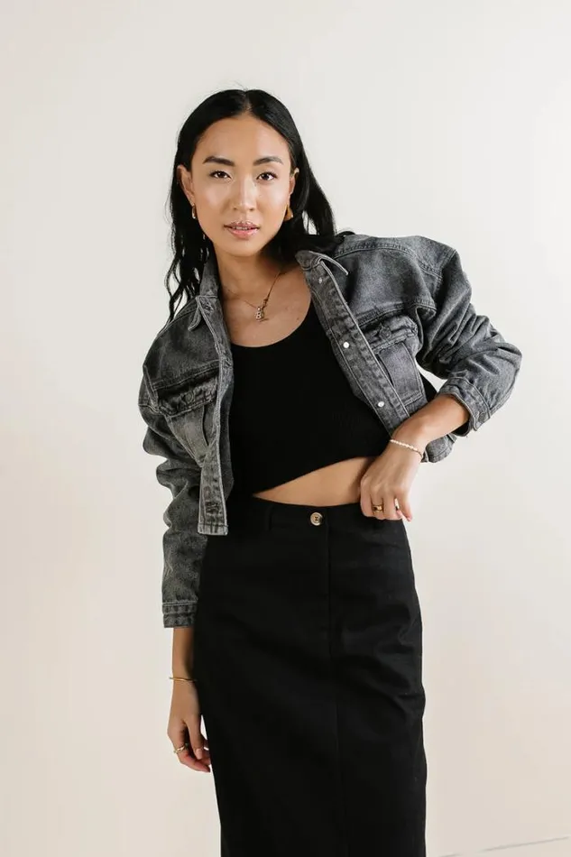 Bohme Outerwear Hayes Cropped Denim Jacket Black 8211 Women Bohme Outerwear Hayes Cropped Denim Jacket Black 8211 Women