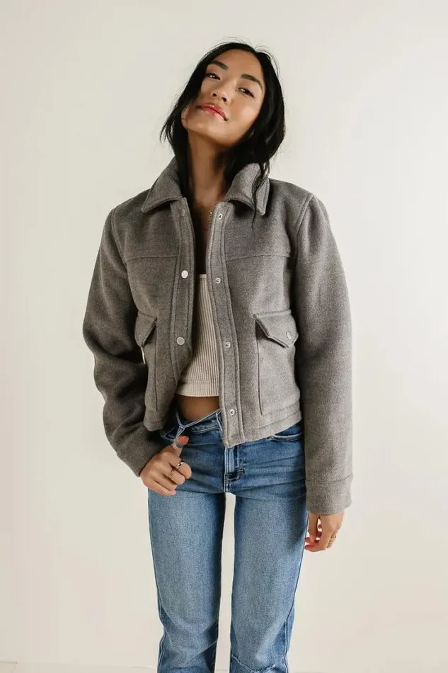Bohme Outerwear Nina Wool Blend Jacket In Grey Grey 8211 Women Bohme Outerwear Nina Wool Blend Jacket In Grey Grey 8211 Women