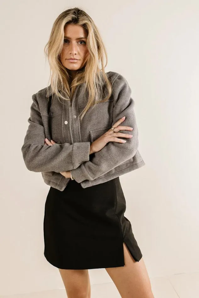 Bohme Outerwear Nina Wool Blend Jacket In Grey Grey 8211 Women Bohme Outerwear Nina Wool Blend Jacket In Grey Grey 8211 Women