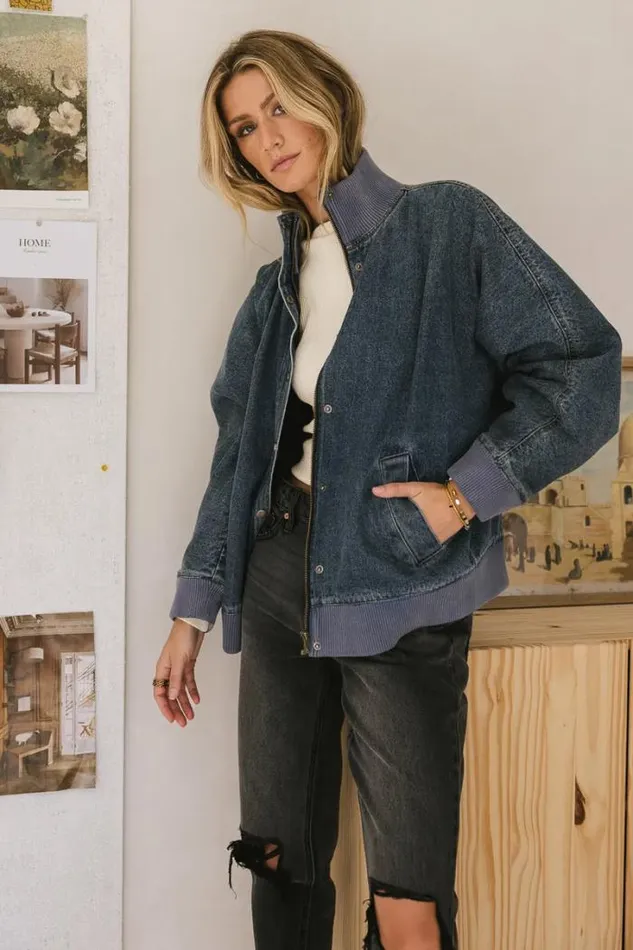 Bohme Outerwear Paige Denim Jacket Medium Wash 8211 Women