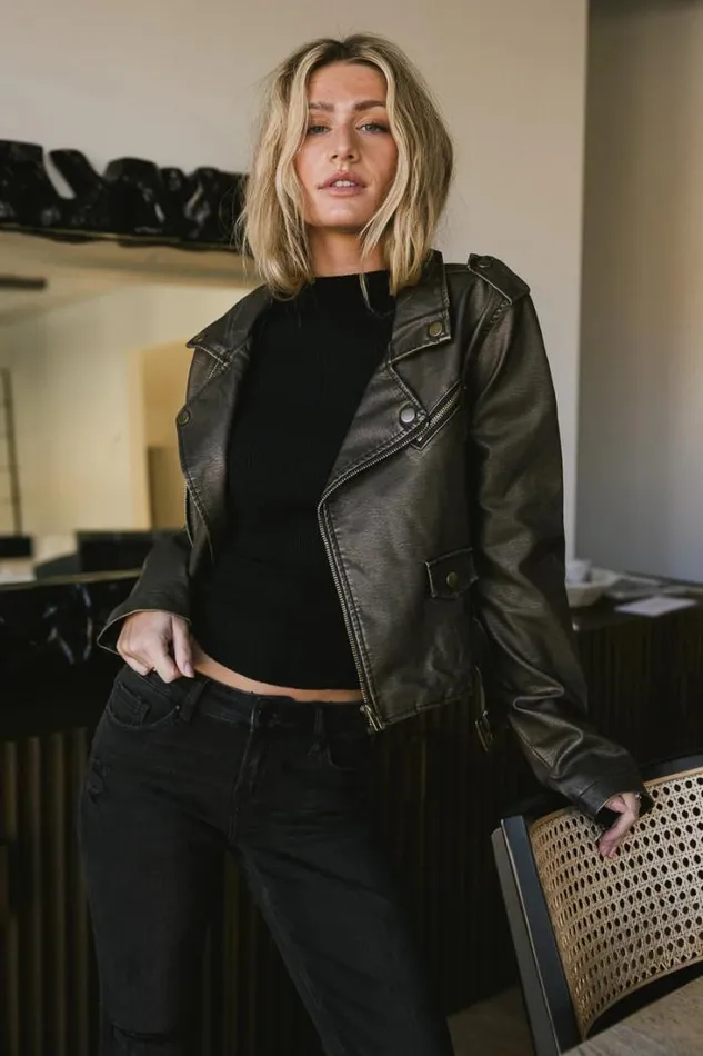 Bohme Outerwear Vintage Washed Moto Jacket Black 8211 Women Bohme Outerwear Vintage Washed Moto Jacket Black 8211 Women
