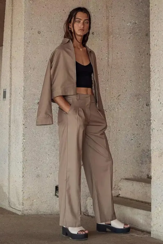 Bohme Sets Marissa Straight Leg Pants Mocha 8211 Women