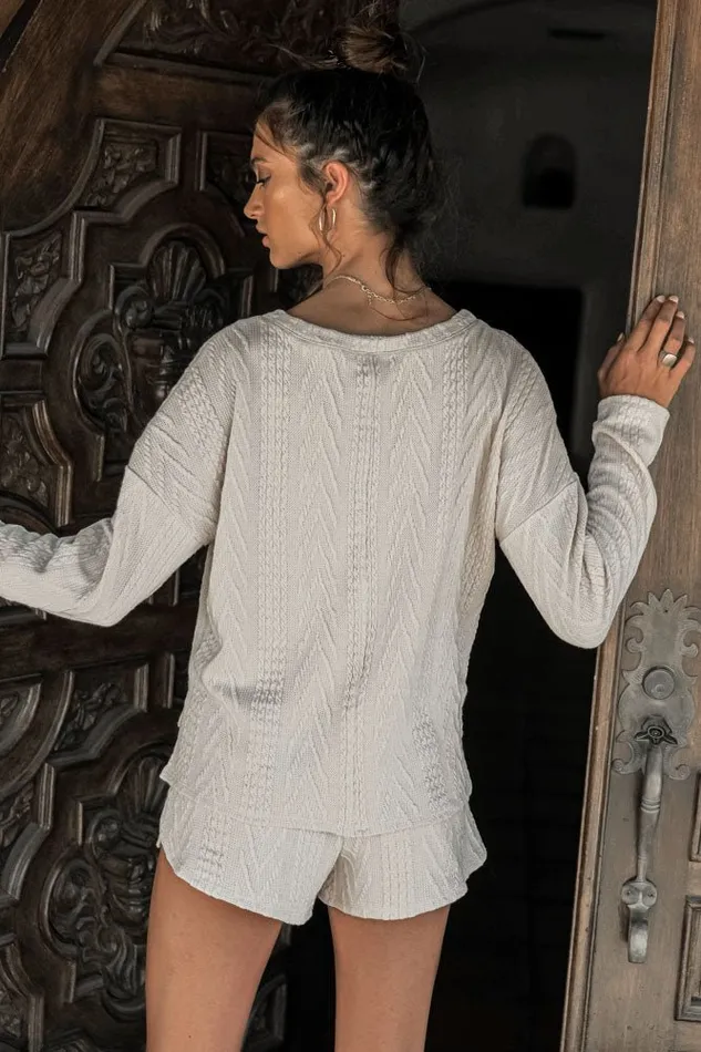 Bohme Sets Teala Knit Shorts 8211 FINAL SALE Oatmeal 8211 Women Bohme Sets Teala Knit Shorts 8211 FINAL SALE Oatmeal 8211 Women