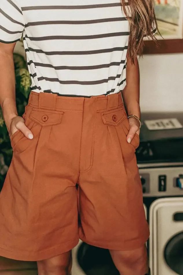 Bohme Shorts Amelia Bermuda Shorts In Rust 8211 FINAL SALE Rust 8211 Women Bohme Shorts Amelia Bermuda Shorts In Rust 8211 FINAL SALE Rust 8211 Women