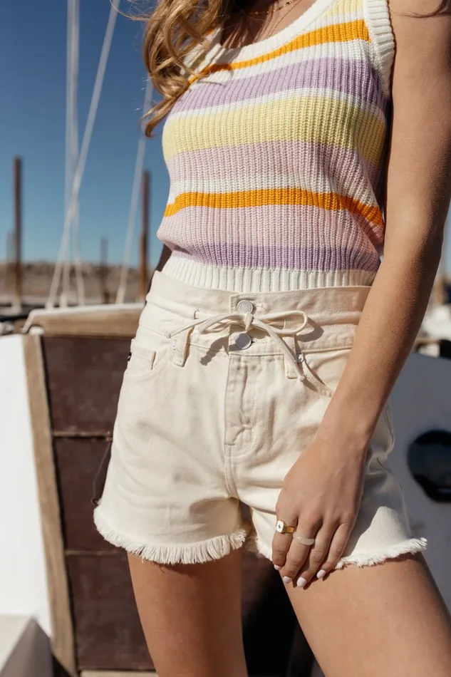 Bohme Shorts KanCan Fern Tie Waist Shorts 8211 FINAL SALE Cream 8211 Women Bohme Shorts KanCan Fern Tie Waist Shorts 8211 FINAL SALE Cream 8211 Women