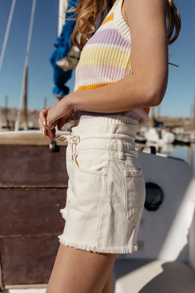 Bohme Shorts KanCan Fern Tie Waist Shorts 8211 FINAL SALE Cream 8211 Women Bohme Shorts KanCan Fern Tie Waist Shorts 8211 FINAL SALE Cream 8211 Women