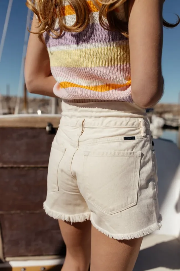 Bohme Shorts KanCan Fern Tie Waist Shorts 8211 FINAL SALE Cream 8211 Women Bohme Shorts KanCan Fern Tie Waist Shorts 8211 FINAL SALE Cream 8211 Women