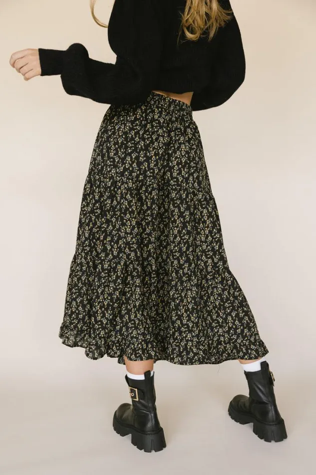 Bohme Skirts Eden Floral Skirt Black 8211 Women Bohme Skirts Eden Floral Skirt Black 8211 Women