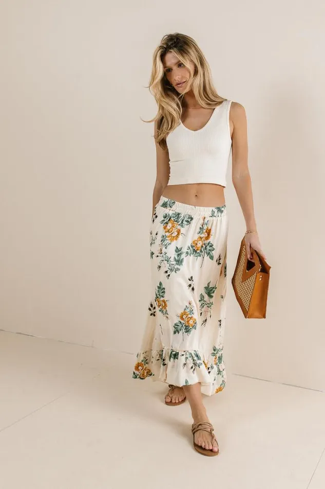 Bohme Skirts In Full Bloom Skirt Cream 8211 Women