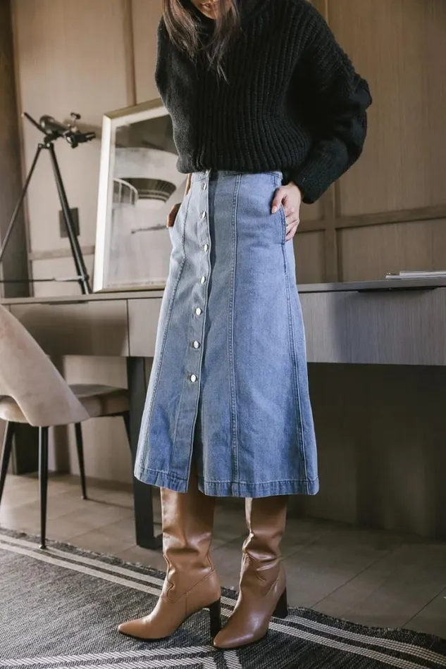 Bohme Skirts Kaylee Button Denim Skirt Medium Wash 8211 Women Bohme Skirts Kaylee Button Denim Skirt Medium Wash 8211 Women