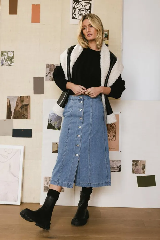 Bohme Skirts Kaylee Button Denim Skirt Medium Wash 8211 Women Bohme Skirts Kaylee Button Denim Skirt Medium Wash 8211 Women