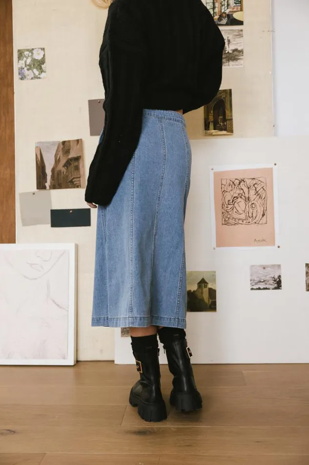 Bohme Skirts Kaylee Button Denim Skirt Medium Wash 8211 Women Bohme Skirts Kaylee Button Denim Skirt Medium Wash 8211 Women