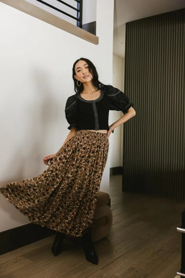Bohme Skirts Kristina Floral Skirt In Brown Brown 8211 Women Bohme Skirts Kristina Floral Skirt In Brown Brown 8211 Women