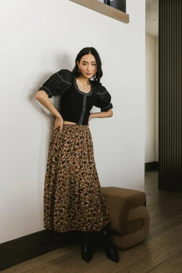 Bohme Skirts Kristina Floral Skirt In Brown Brown 8211 Women Bohme Skirts Kristina Floral Skirt In Brown Brown 8211 Women