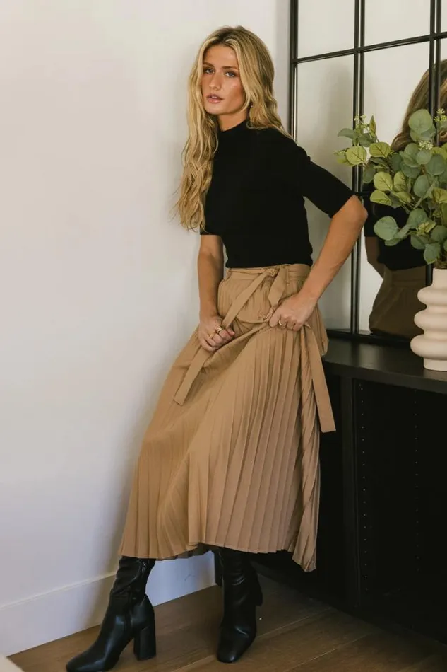Bohme Skirts Neve Pleated Skirt In Mocha 8211 FINAL SALE Mocha 8211 Women