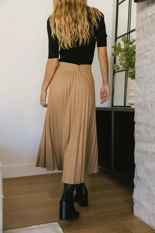 Bohme Skirts Neve Pleated Skirt In Mocha 8211 FINAL SALE Mocha 8211 Women Bohme Skirts Neve Pleated Skirt In Mocha 8211 FINAL SALE Mocha 8211 Women