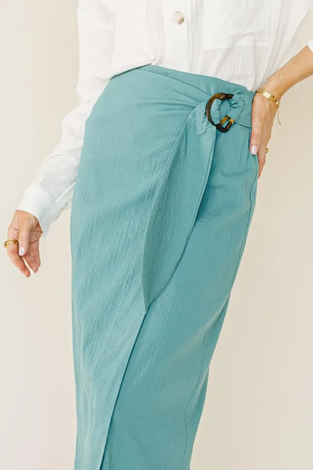 Bohme Skirts Nori Wrap Skirt In Teal 8211 FINAL SALE Teal 8211 Women Bohme Skirts Nori Wrap Skirt In Teal 8211 FINAL SALE Teal 8211 Women