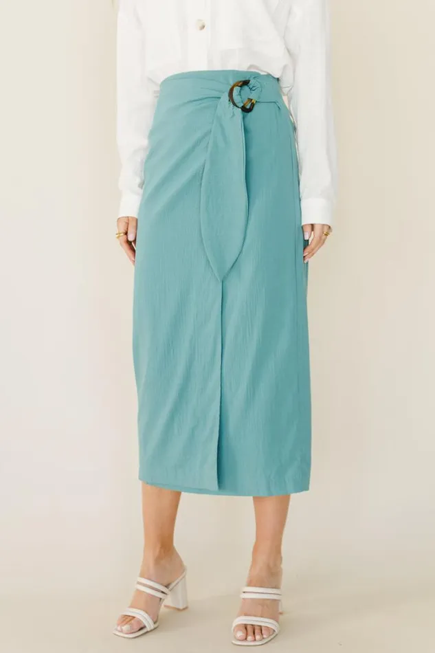 Bohme Skirts Nori Wrap Skirt In Teal 8211 FINAL SALE Teal 8211 Women Bohme Skirts Nori Wrap Skirt In Teal 8211 FINAL SALE Teal 8211 Women