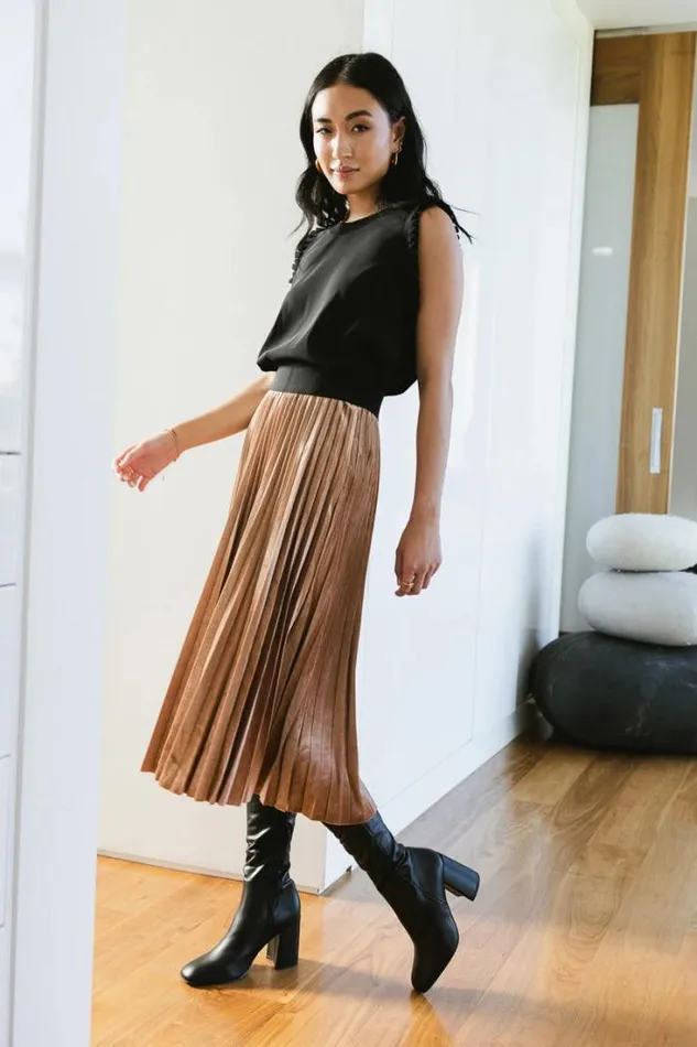 Bohme Skirts Zoe Velour Skirt In Taupe 8211 FINAL SALE Taupe 8211 Women